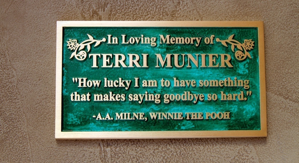 Park Bench and Garden Plaques | Bronze and Stainless 