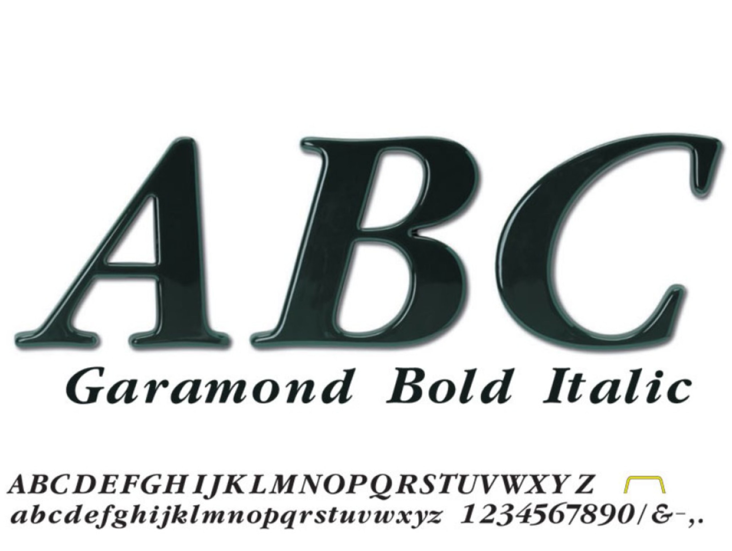 Formed_Plastic_Leters_Garamond Bold Italic LARGE