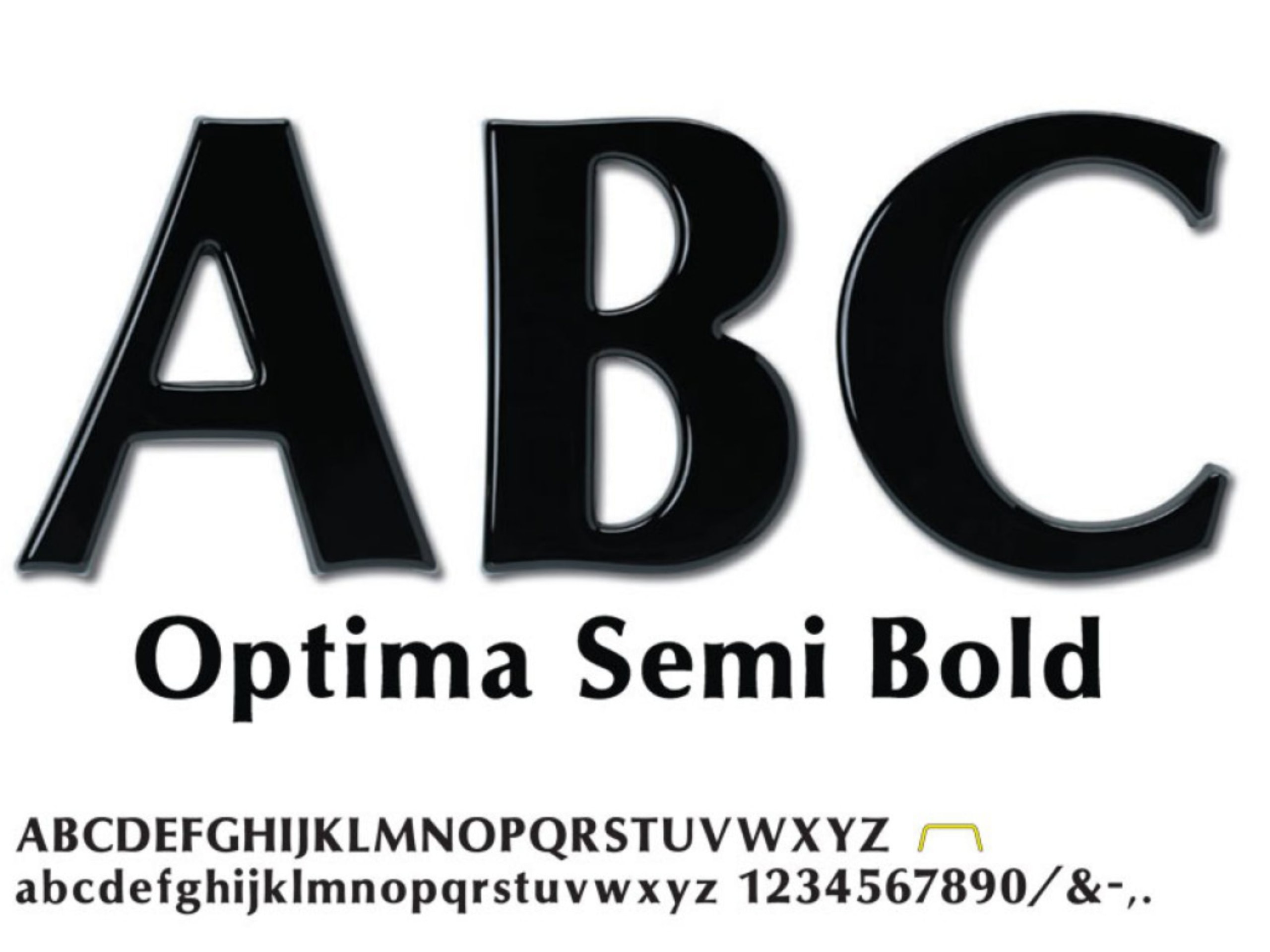 Formed_Plastic_Leters_Optima Semi Bold LARGE