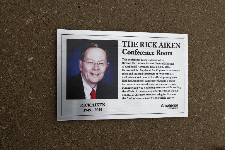 conference room dedication plaque