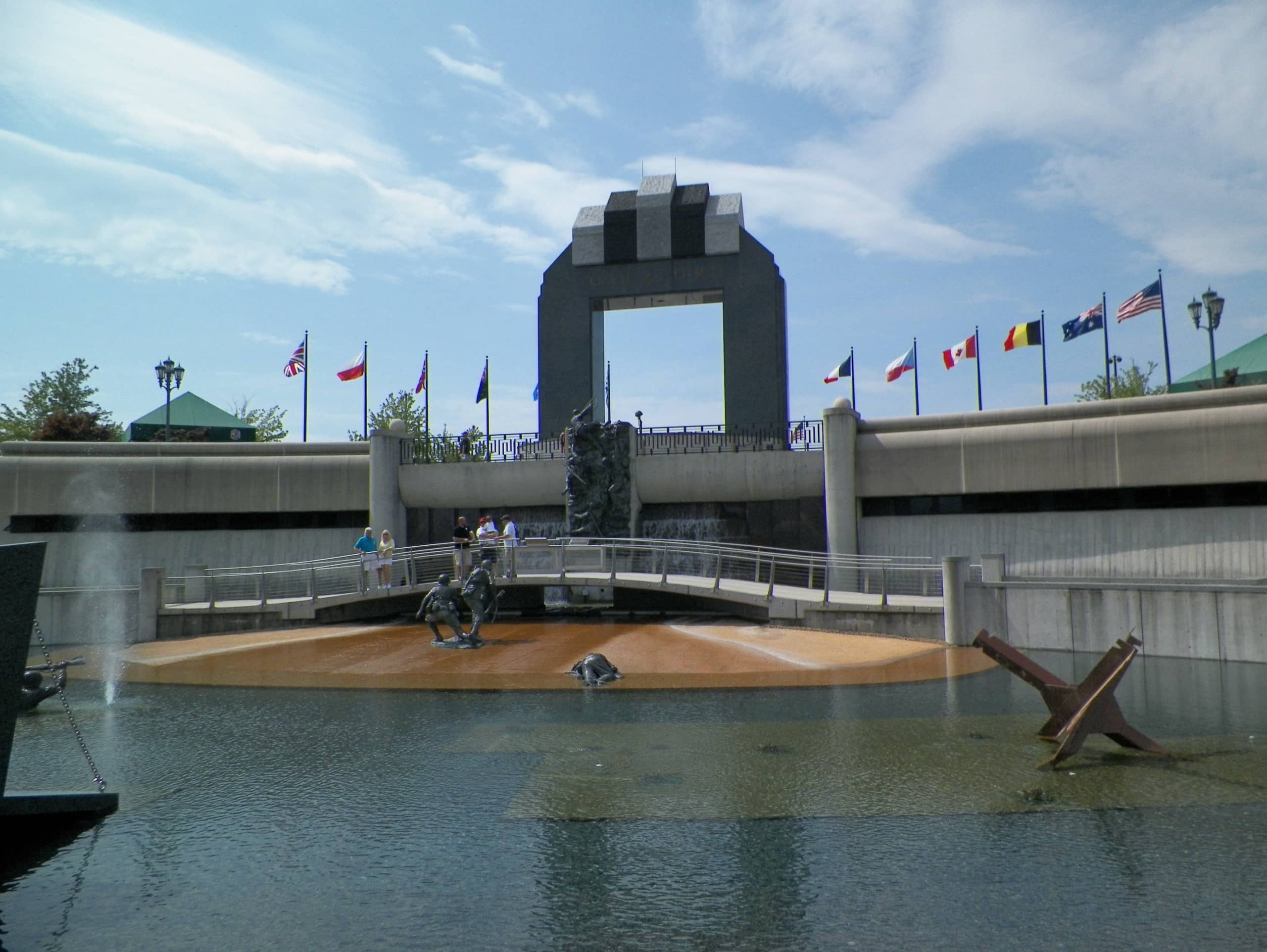 The National D-Day Memorial honors the allied forces involved in storming the French coastline on June 6, 1944. The war memorial is located in Bedford, Virginia.