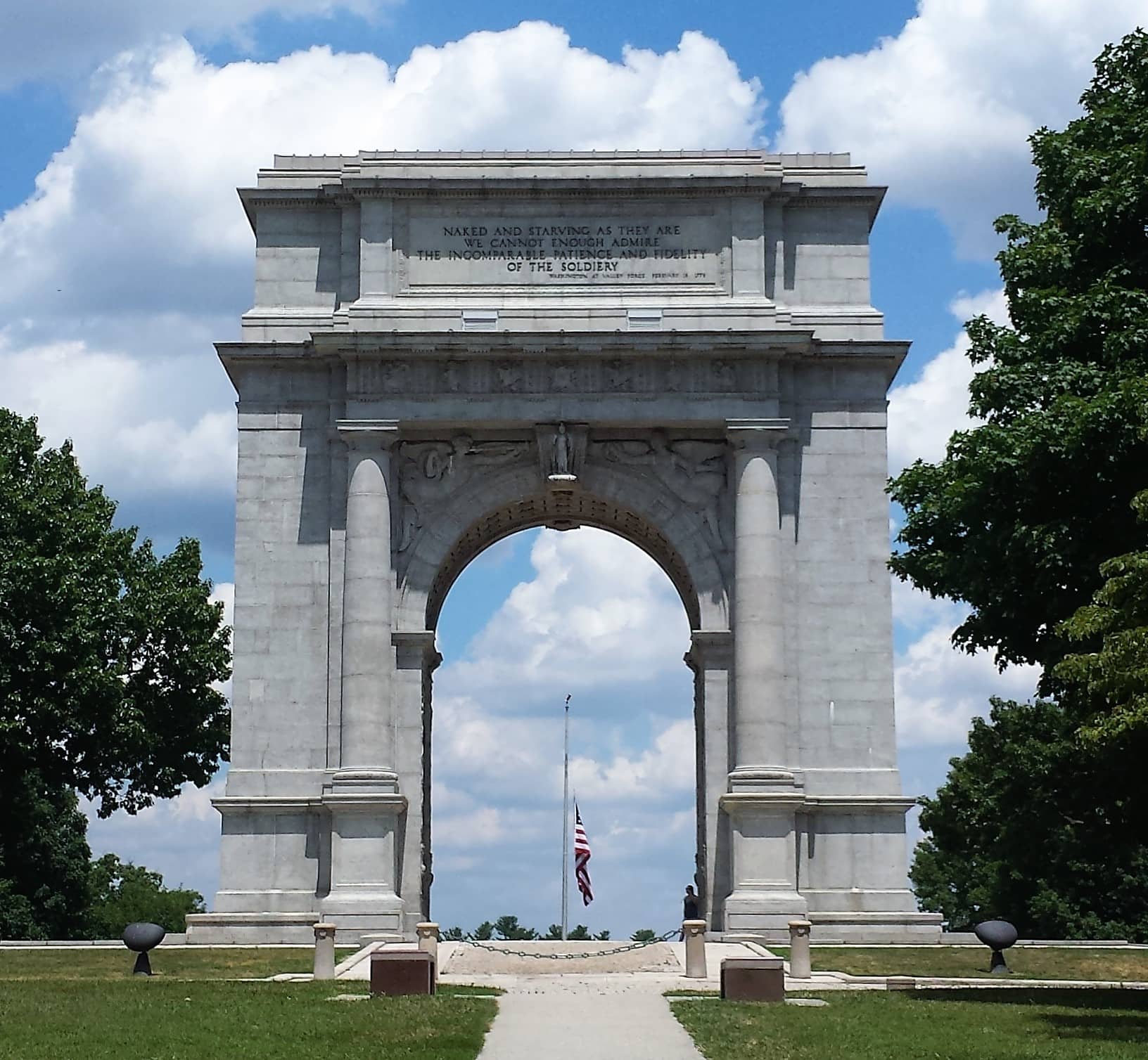 The U.S. National Memorial Arch, a war monument commemorating the arrival of Continental forces during the American Revolution.