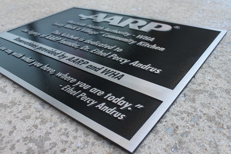 AARP Aluminum Plaque