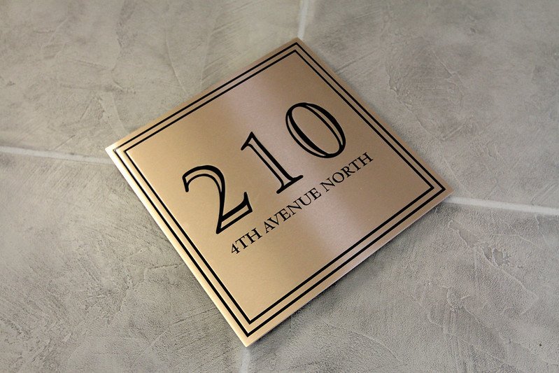 Etched bronze plaque