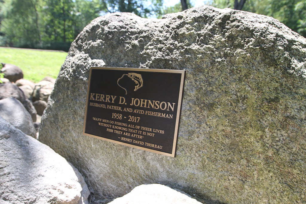 12" x 8" Bronze plaque with custom logo and text  Installation by customer on boulder