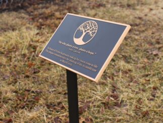 14" x 10" Cast Bronze Garden Plaque with Heavy Duty Post mount