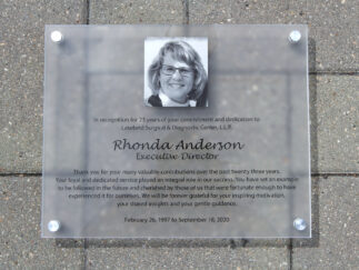 15"w x 12"h Frosted Acrylic panel with MetalPhoto image on face (4) Standoffs for interior mounting