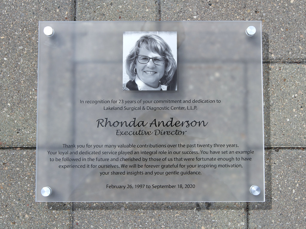 15"w x 12"h Frosted Acrylic panel with MetalPhoto image on face (4) Standoffs for interior mounting