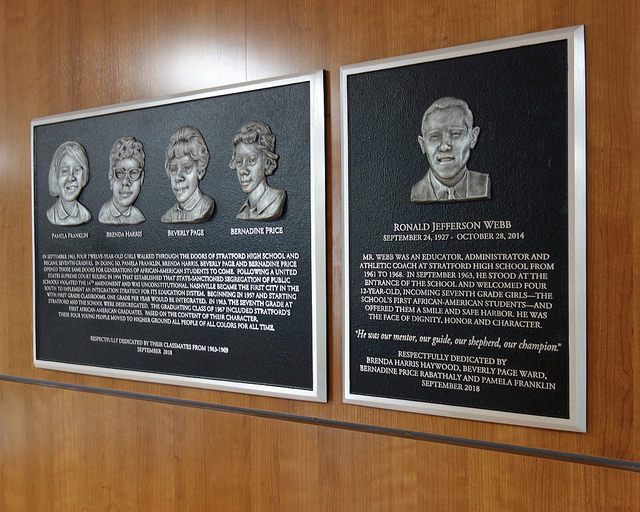 Stratford HIgh School Desegregation memorial plaques