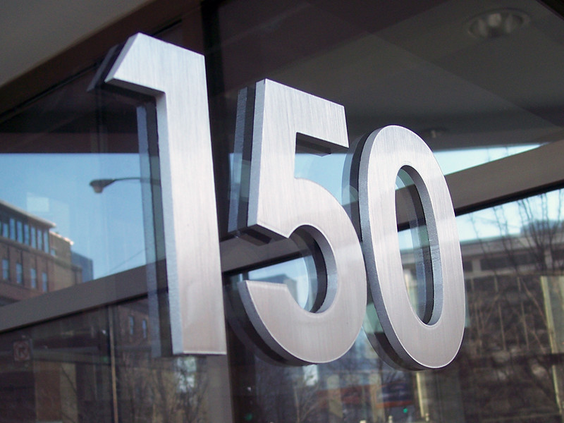 Aluminum letters on signs