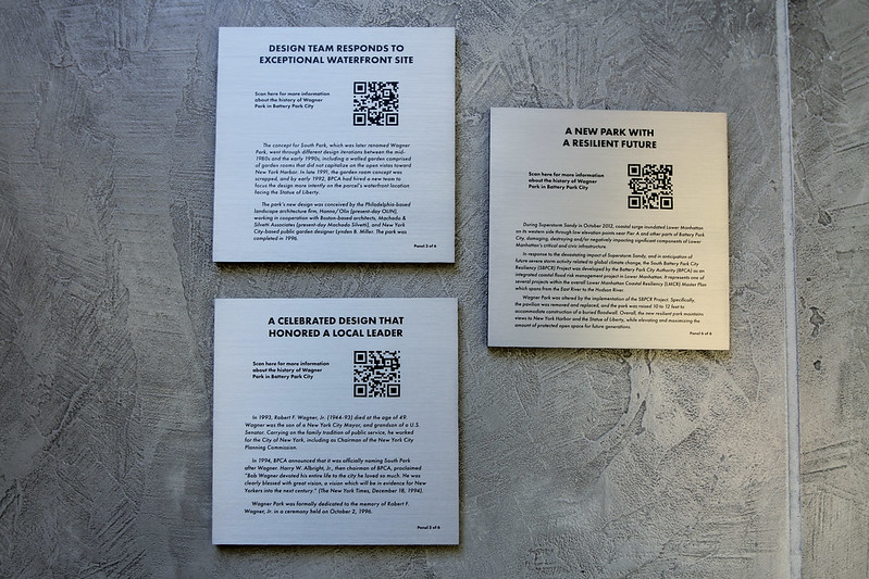 Architectural plaques for a new park with an innovative design