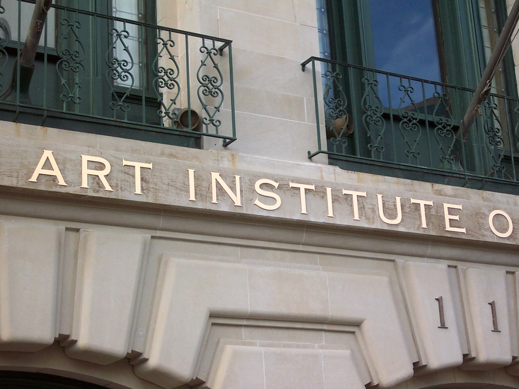 Art Institute of Chicago Satin Brass Letters