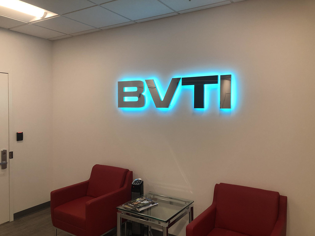 BackLit Channel Letters for Interior Office logo sign includes additional RGB LED's for color accent