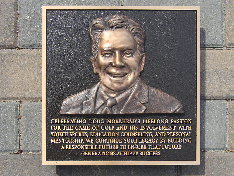 Bas relief bronze dedication plaque 