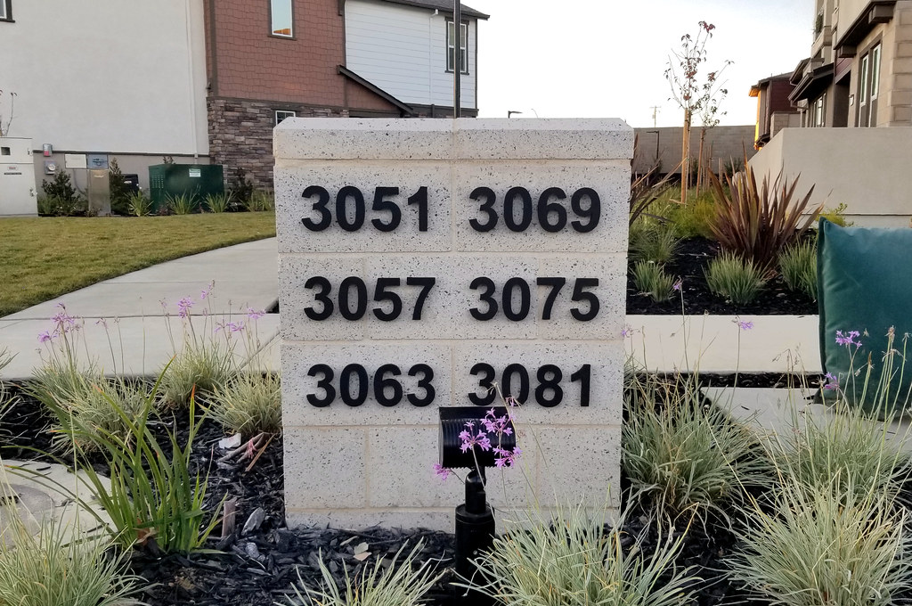 Black Anodized Aluminum Letters for outdoor address monument
