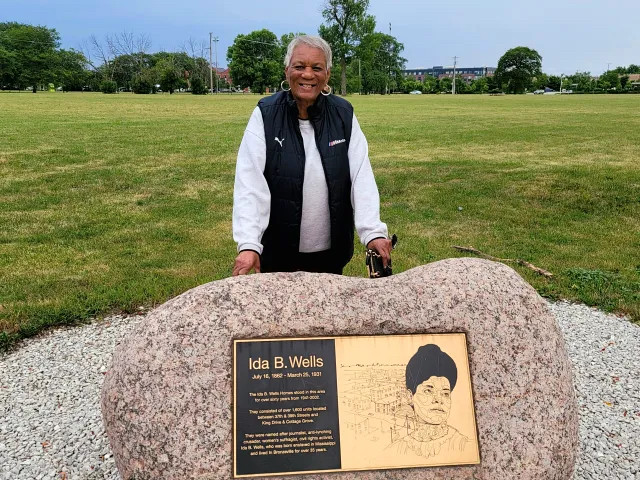 Bronze Ida B Wells Homes Dedication Plaque