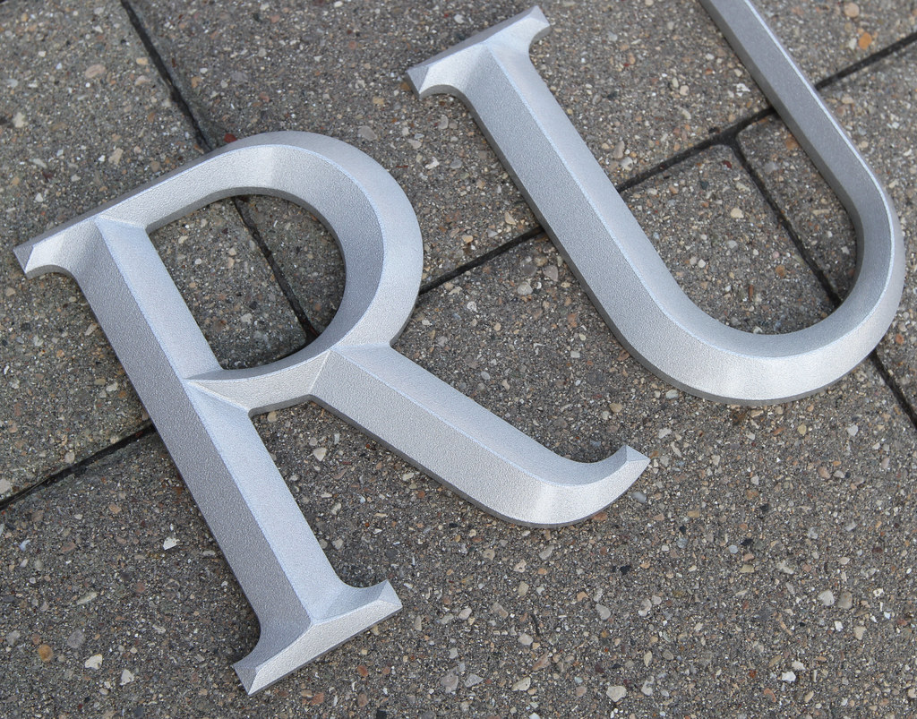 Cast Aluminum ARCHITECTURAL PRISMATIC FONT Standard Blasted finish