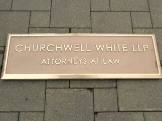 Cast Bronze Plaque with bead blasted background no paint fill and beveled edge border for attorney outdoor law office sign
