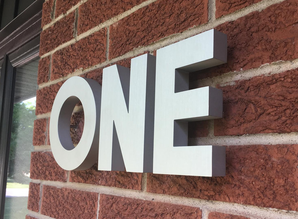 Clear Anodized Aluminum letters 1" thick