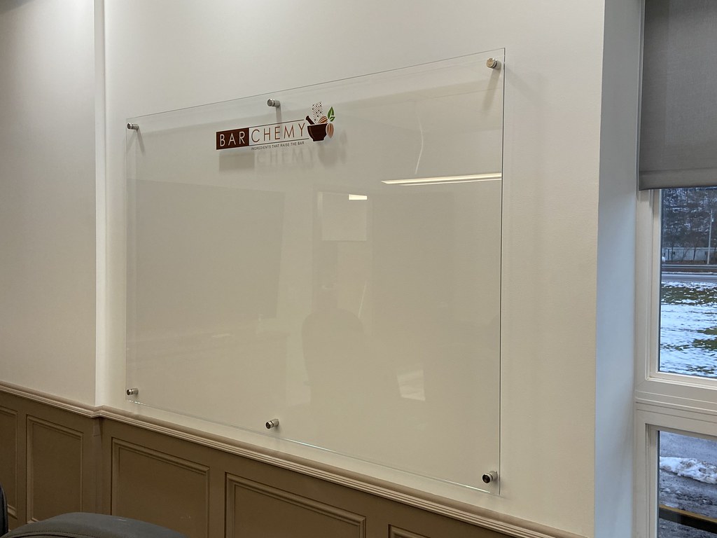 Clear Dry Erase Board with Custom logo on top