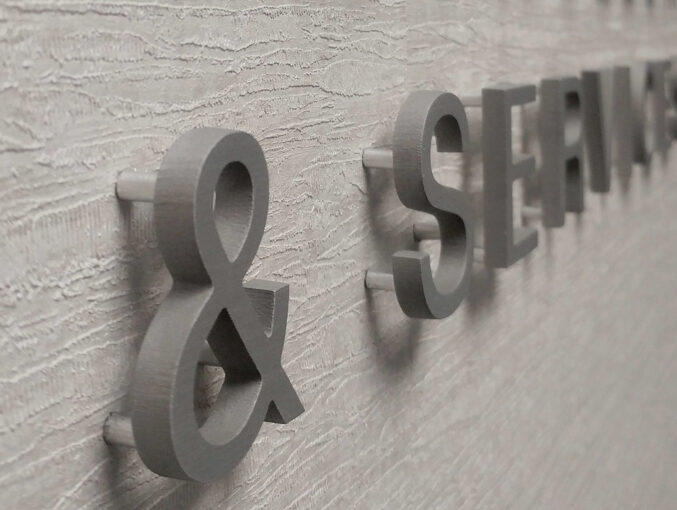 Cut Aluminum lettering