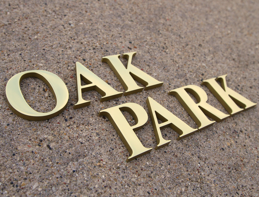 Cut Brass lettering for conference room ID sign interior use