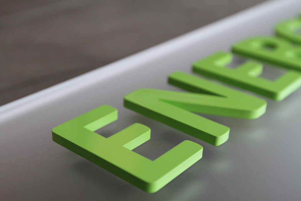 DETAIL Raised Acrylic Letter on Frosted Acrylic Panel