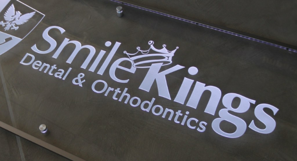 Edgelit glass panel sign cool white LED custom logo