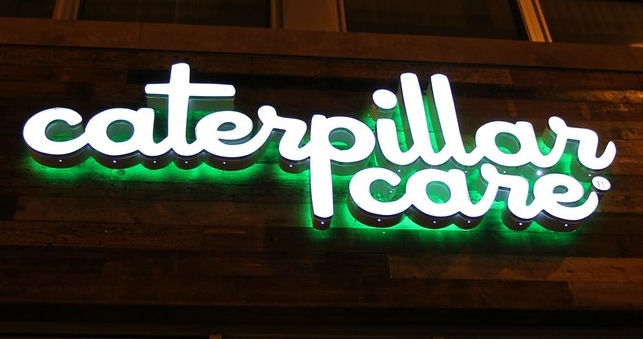 Exterior illuminated business sign