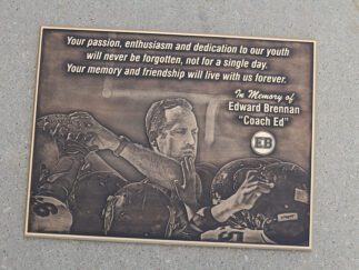 Full Photo relief bronze plaque with custom text and logo