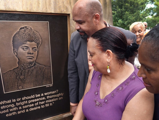 Impact Signs bronze plaque with photo relief portrait of Ida B Wells