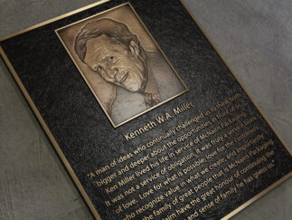 Kenneth WA Miller Bronze Dedication Plaque with Photo Relief Image