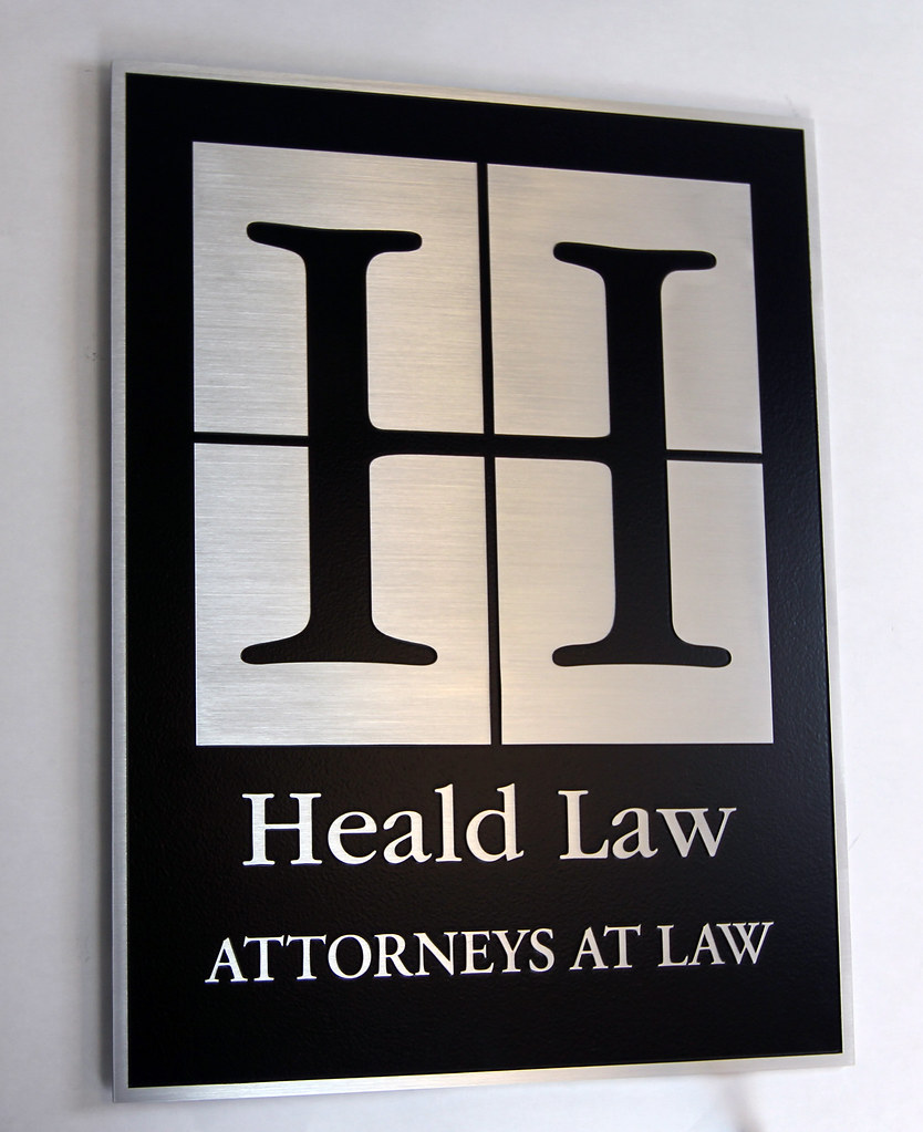 Law Office logo plaque for building identification signage