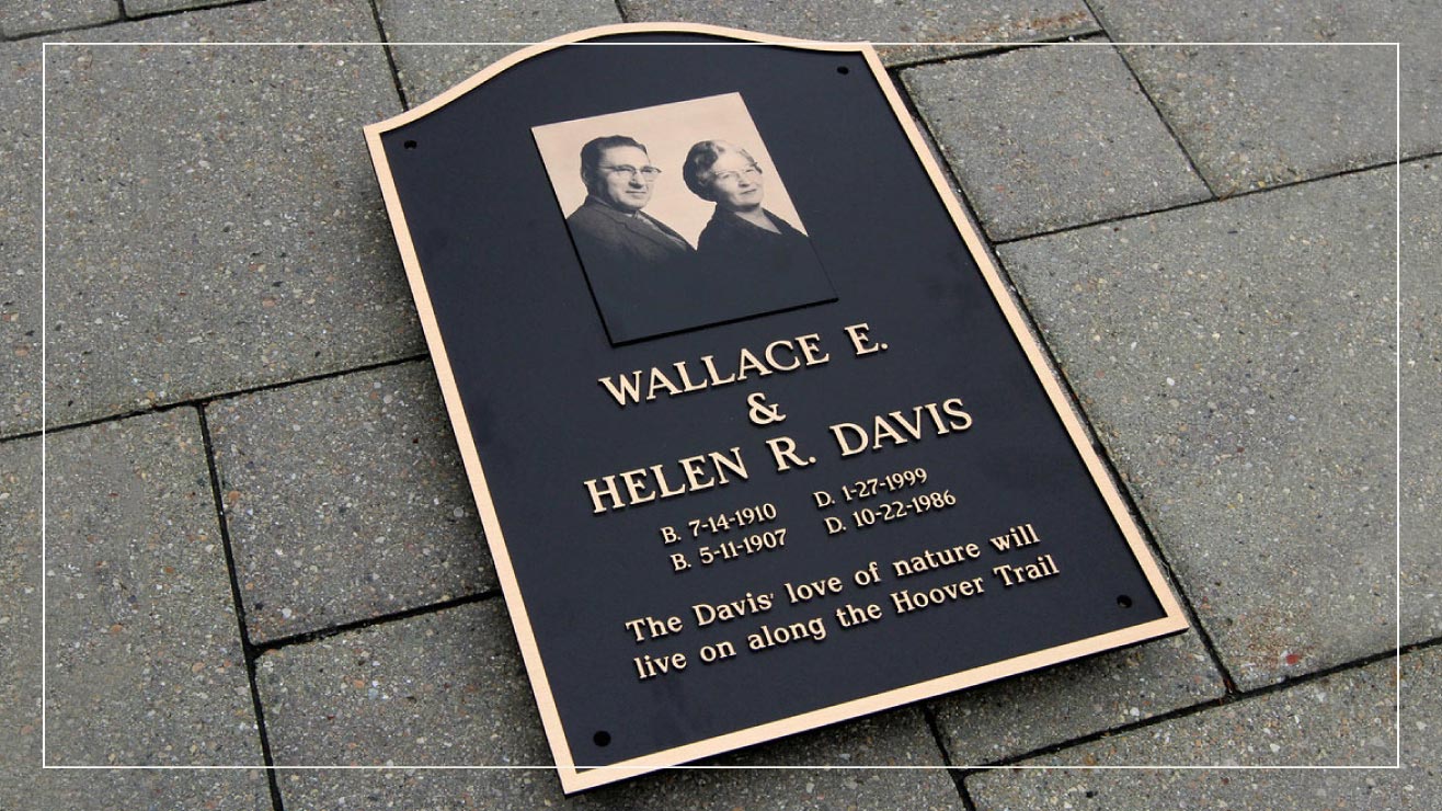 Example memorial plaque to honor a loved one.