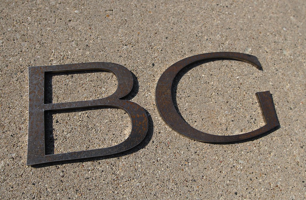 Natural Sheet finish corten steel lettering interior office sign