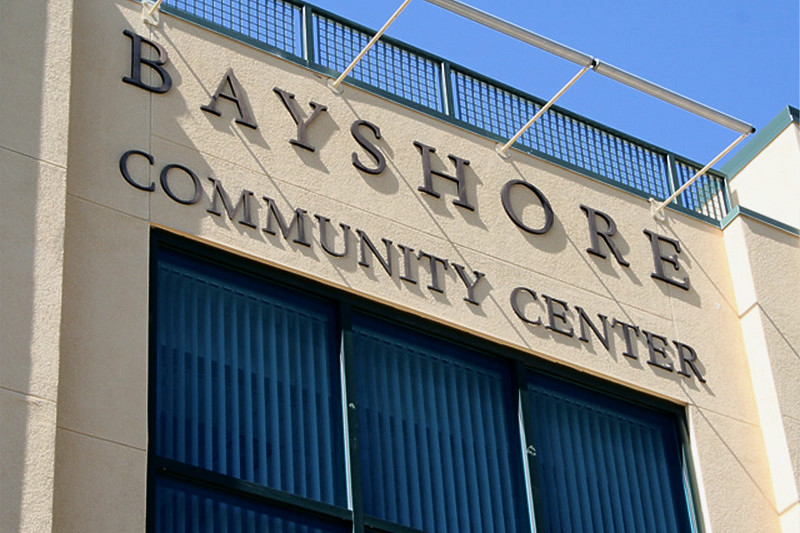 Oxidized cast bronze letters