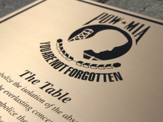 POW MIA etched bronze memorial plaque