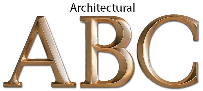 Architectural prismatic dimensional letters by Impact Signs.