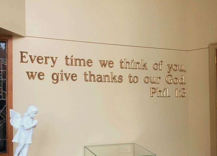 Metal letters for signs at a church, designed by Impact Signs.