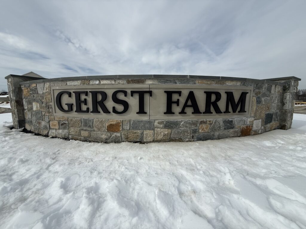 Cast metal letters for a farm sign.