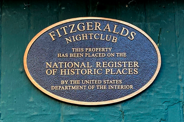 Custom bronze plaque for FitzGerald's Nightclub in Chicago.