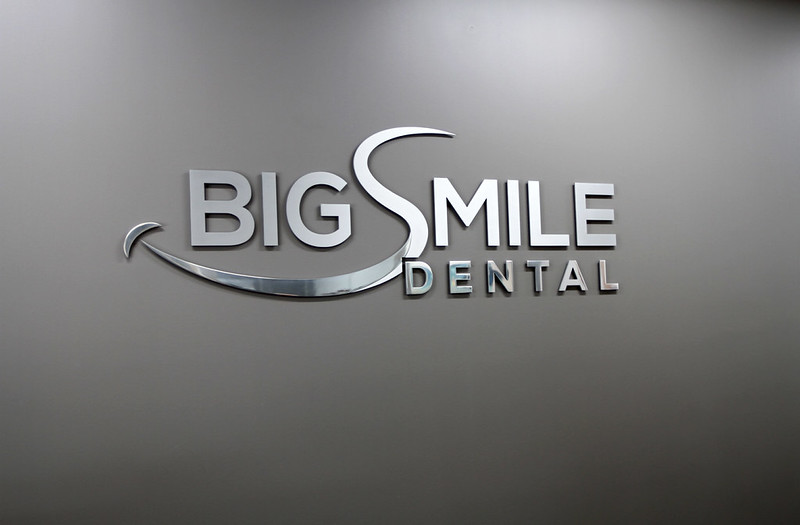 Polished aluminum logo for Big Smile Dental by Impact Signs.