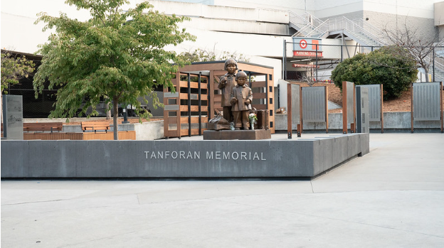 The Tanforan Memorial in San Bruno, CA, unveiled August 27, 2022