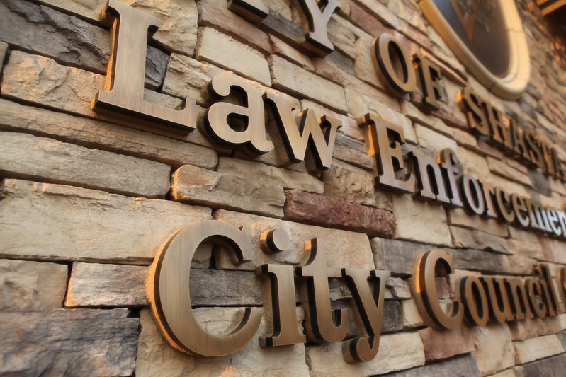 Cast bronze letters with medium oxidized finish - Village Hall
