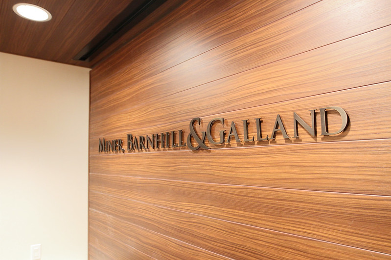 Thick Cut Bronze Lettering for Office Signs - Dark Oxidized Finish - Miner, Barnhill, & Gallan
